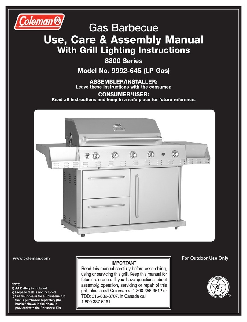 Coleman 9992-645 User manual