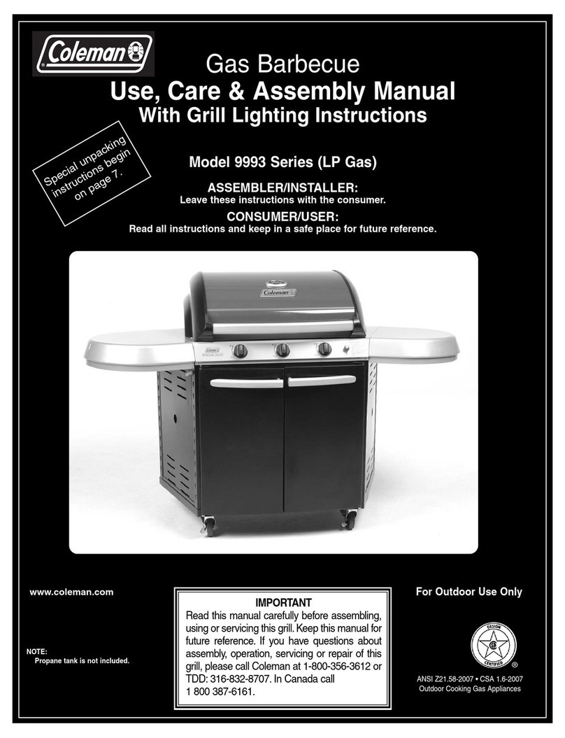 Coleman 9993 Series Assembly manual