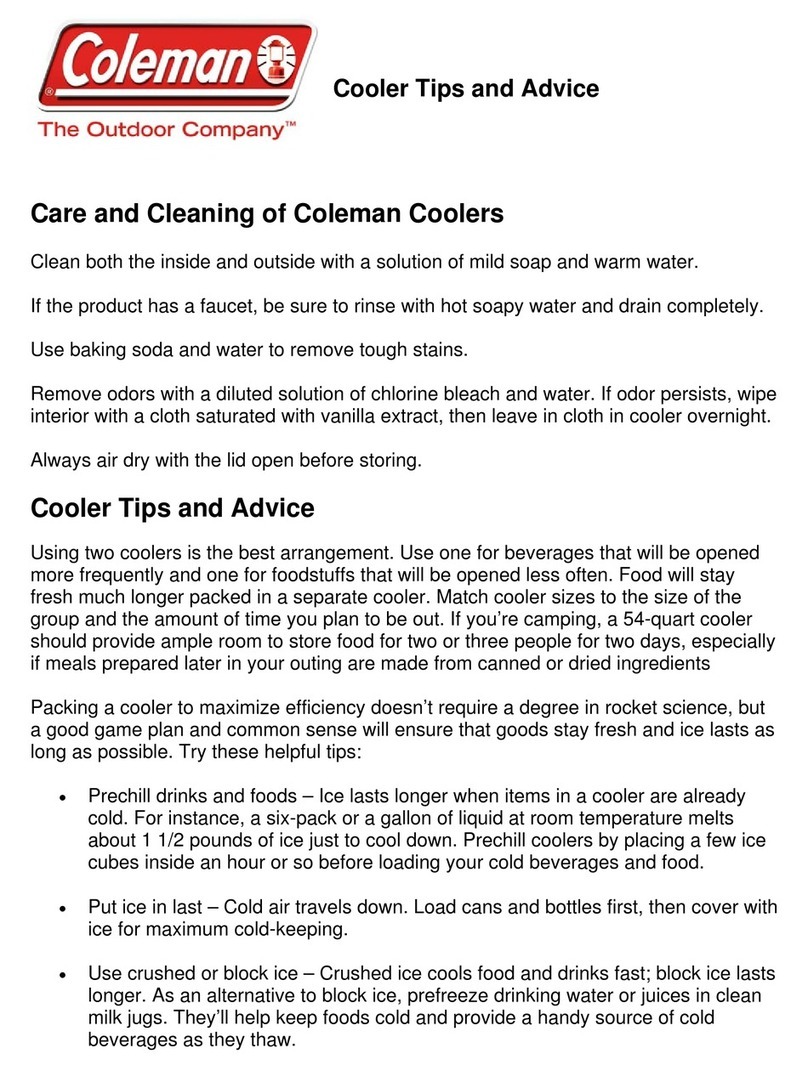 Coleman Refrigerator care guide
