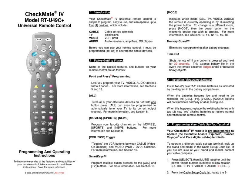 Contec CheckMate IV RC-U49C-15+ User manual