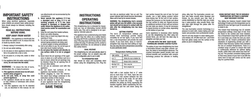 Conair CS28 User guide