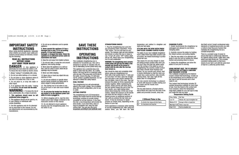 Conair Satin Finish CS13CSC User guide