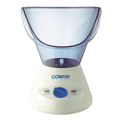 Conair Facial Steamer Instruction booklet