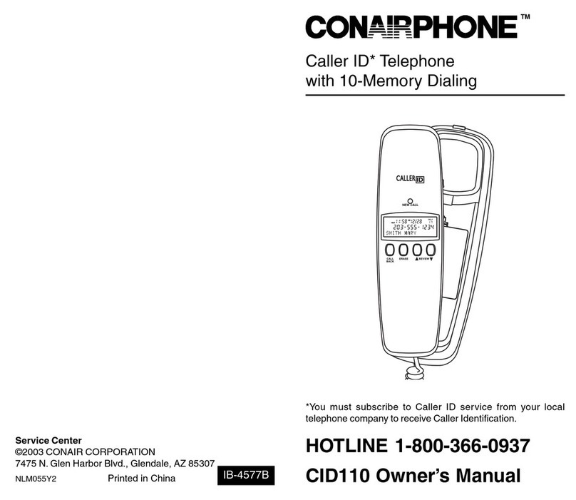 Conair ConairPhone CID110 owner's manual