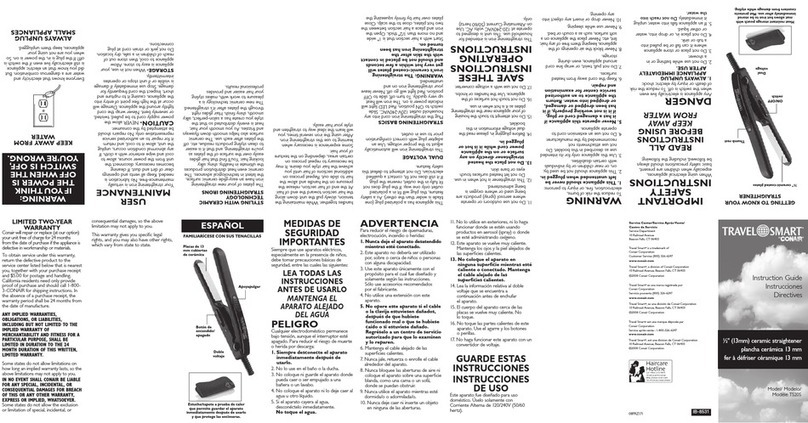 Conair Straightening Iron TS20S Manual