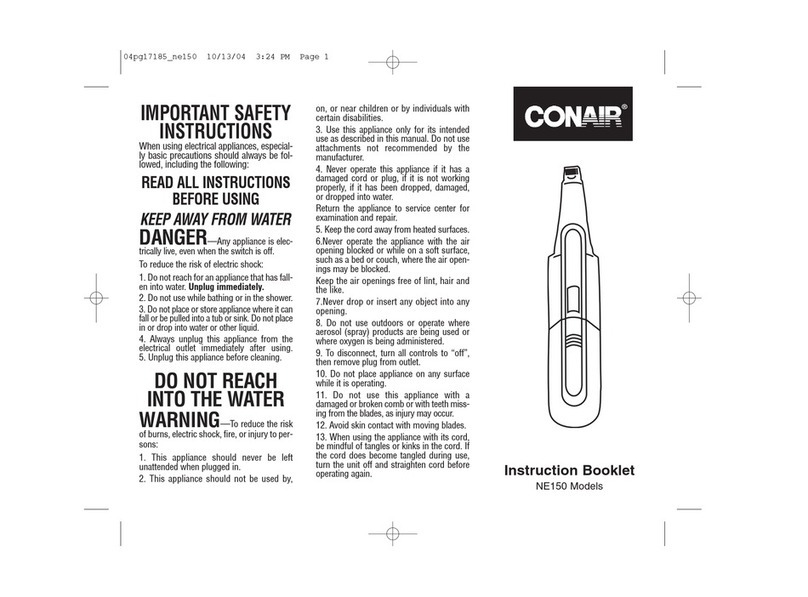 Conair NE150 User manual