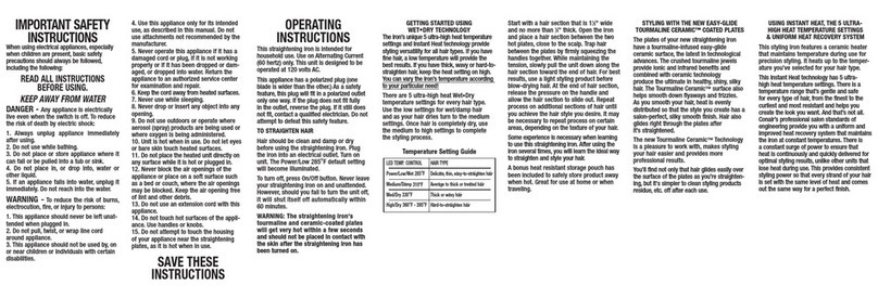 Conair Infinity S4 User guide