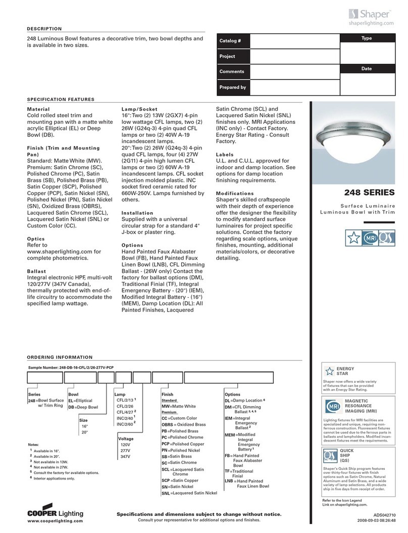 Cooper Lighting 248 Series User manual Cooper Lighting 248 Series User manual