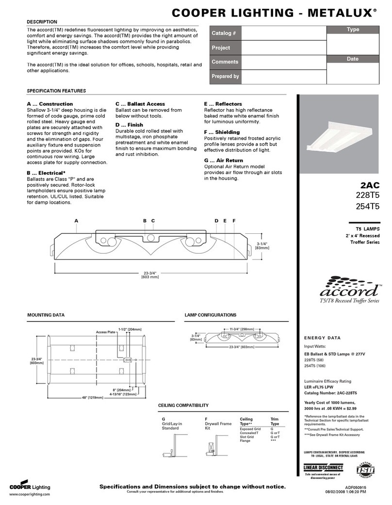 Cooper Lighting 228T5 User manual