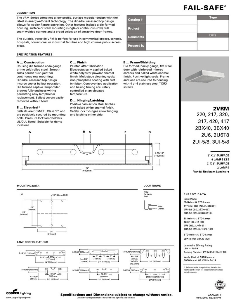 Cooper Lighting 217 User manual Cooper Lighting 217 User manual