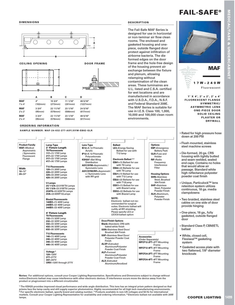 Cooper Lighting 1499 User manual Cooper Lighting 1499 User manual