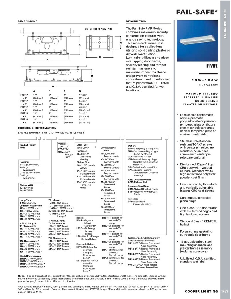 Cooper Lighting 1463 User manual