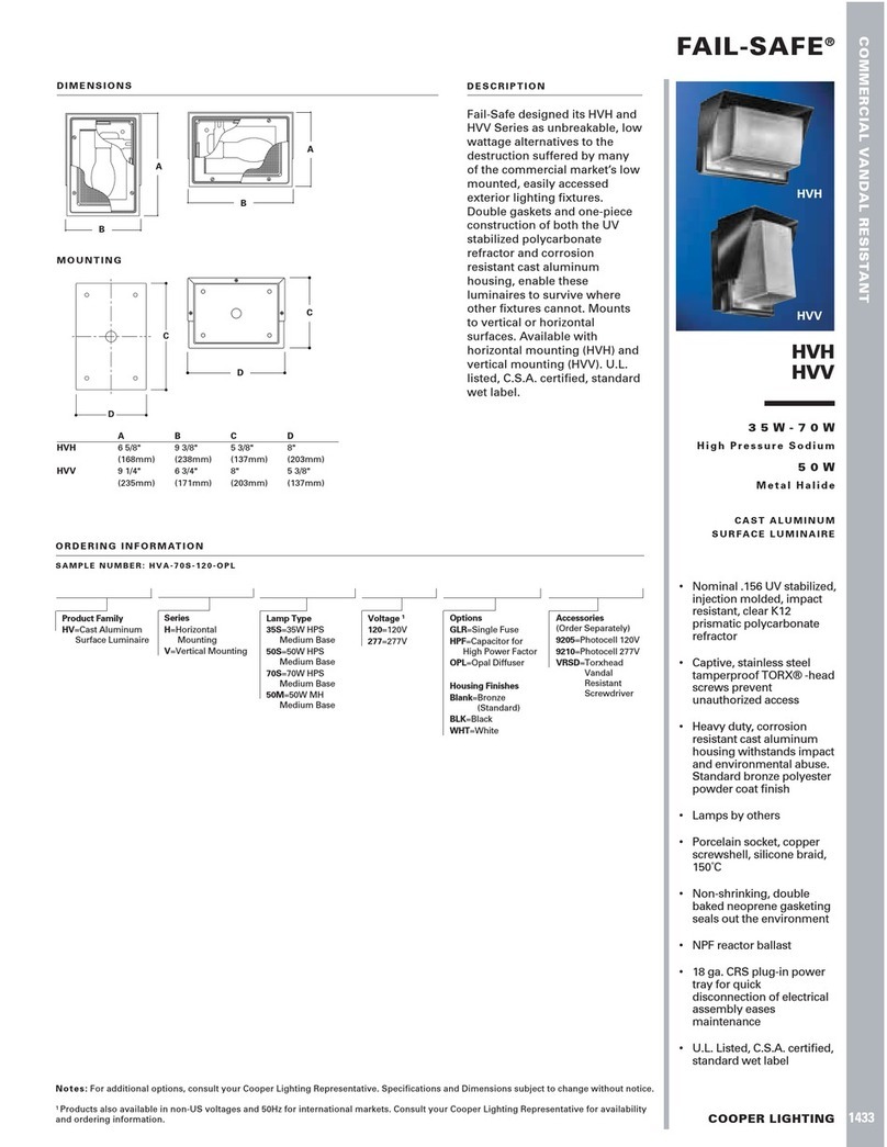Cooper Lighting 1433 User manual Cooper Lighting 1433 User manual