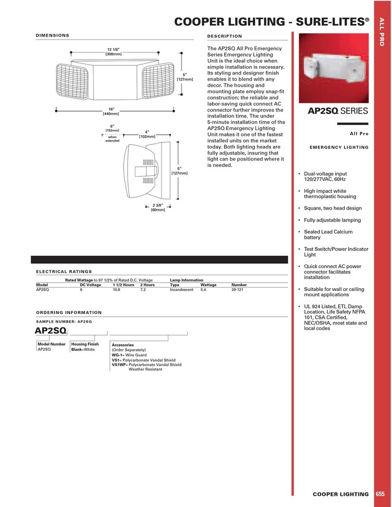 Cooper Lighting SURE-LITES AP2SQ Dimensions