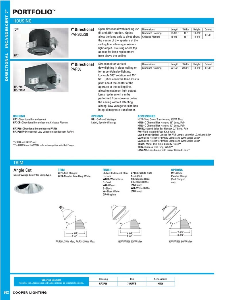 Cooper Lighting 7470 User manual Cooper Lighting 7470 User manual