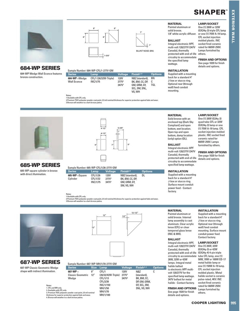 Cooper Lighting Shaper 687-WP Series User manual
