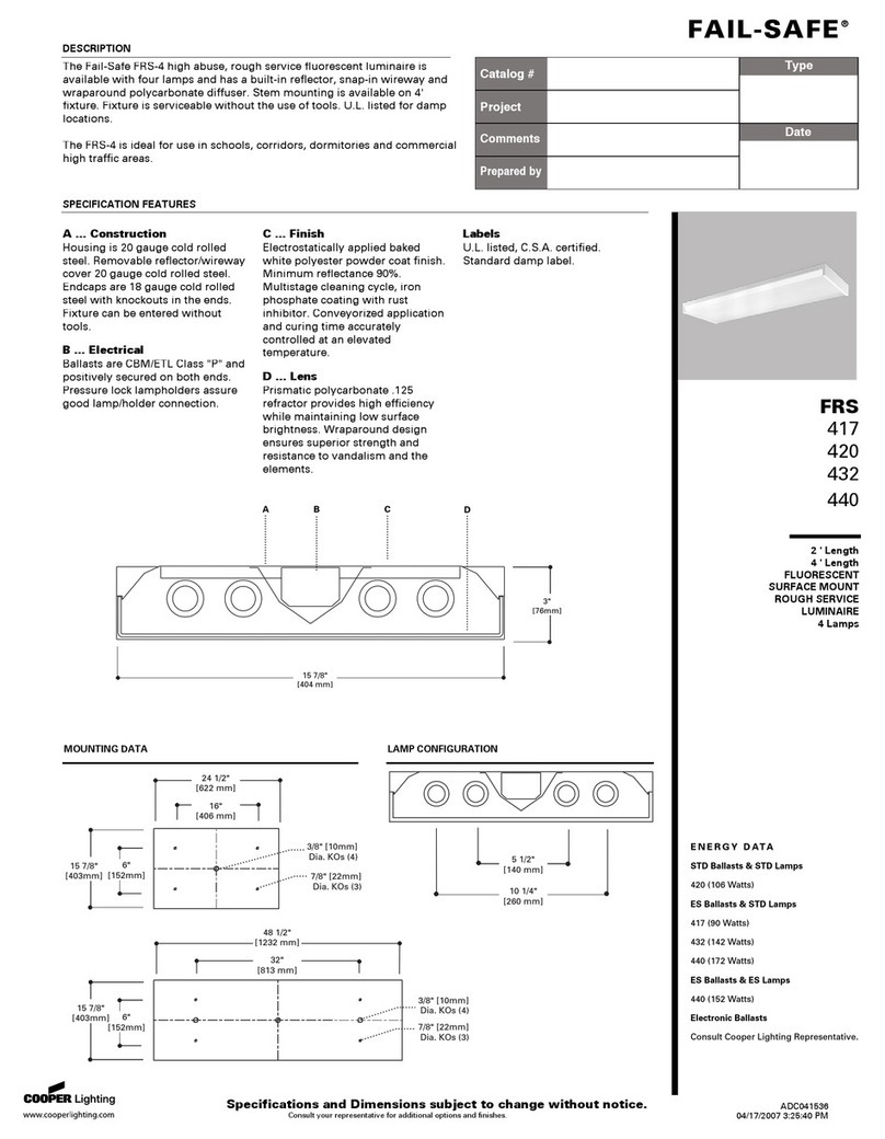 Cooper Lighting 417 User manual