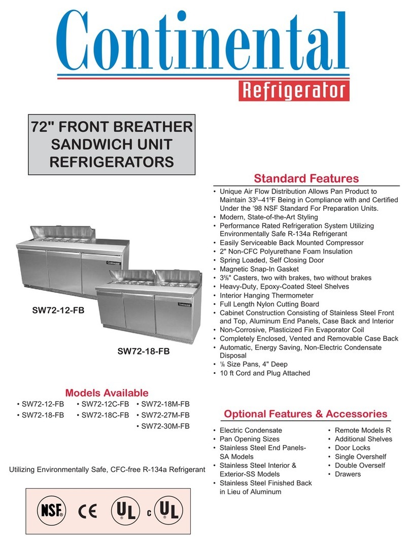 Continental Refrigerator SW72-12-FB Specification sheet Continental Refrigerator SW72-12-FB Specification sheet