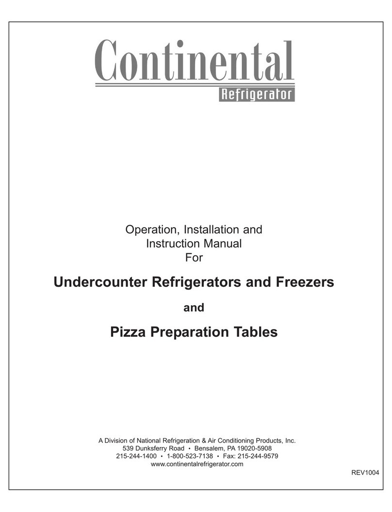 Continental Refrigerator Undercounter Refrigerator and Freezer Pizza Preparation... User manual