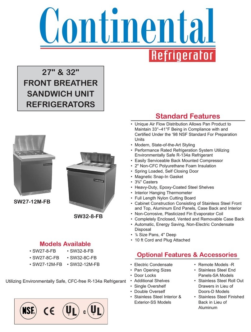 Continental Refrigerator SW27-12M-FB Specification sheet