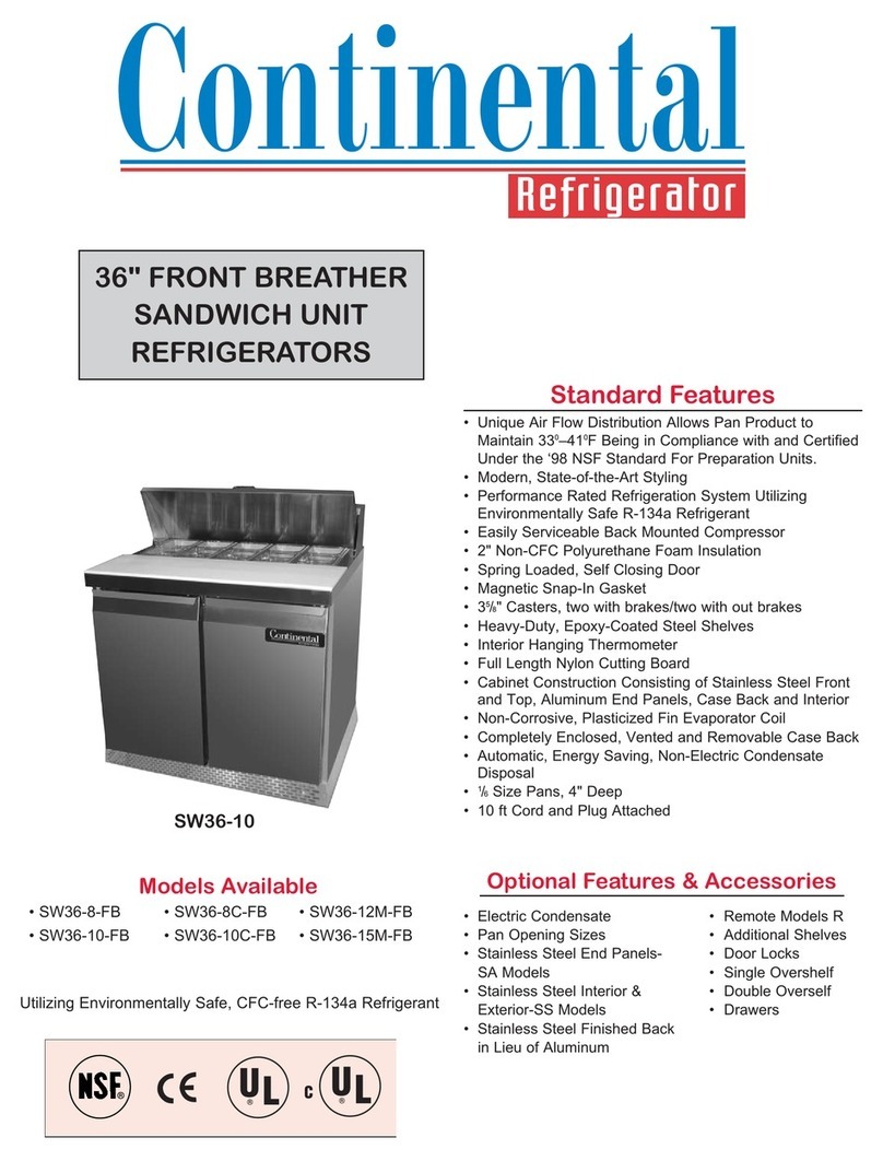 Continental Refrigerator SW36-10-FB User manual Continental Refrigerator SW36-10-FB User manual