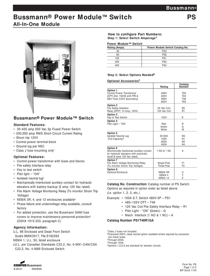 Cooper Bussmann Power Module PS User manual