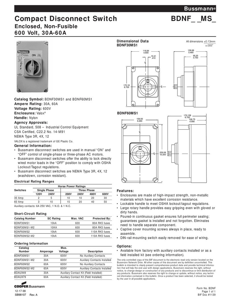 Cooper Bussmann 30A-60A User manual