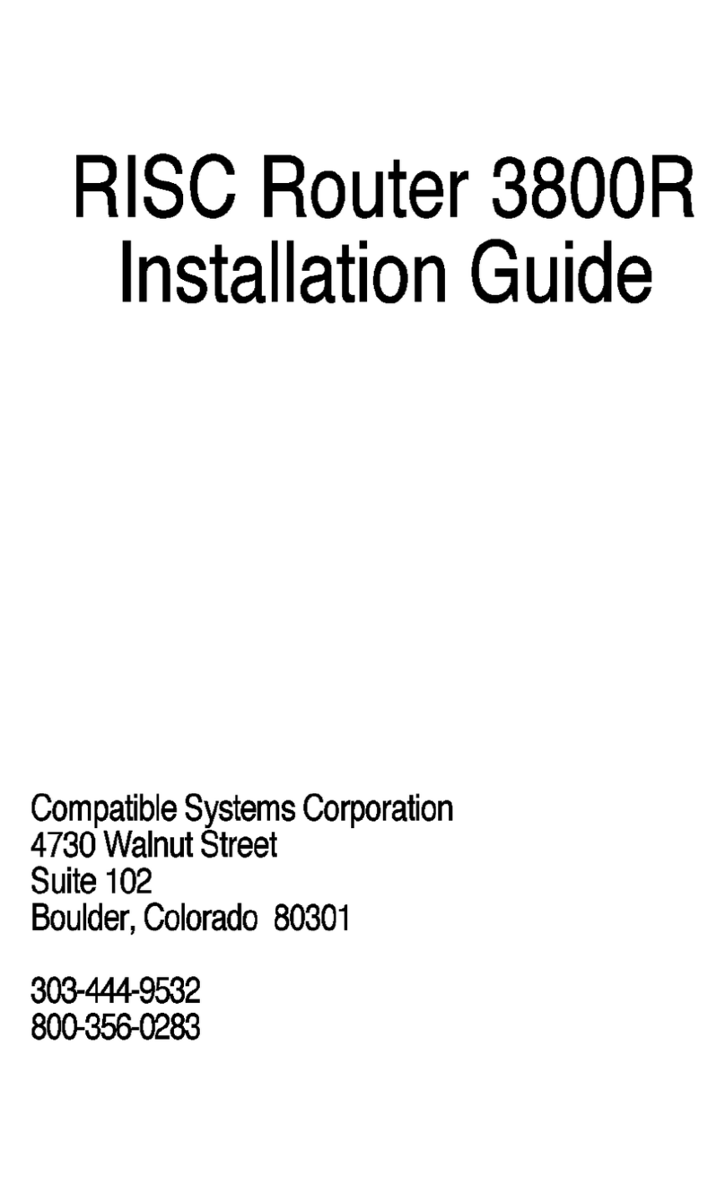 Compatible Systems RISC Router 3800R User manual Compatible Systems RISC Router 3800R User manual