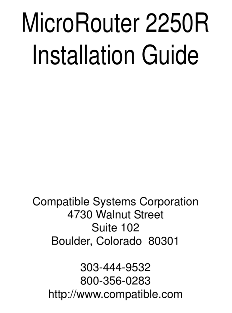 Compatible Systems MicroRouter 2250R User manual Compatible Systems MicroRouter 2250R User manual