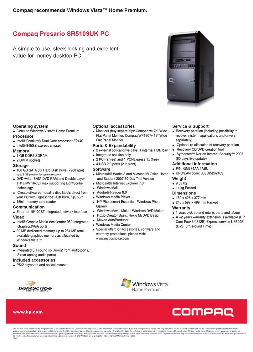 Compaq Presario SR5109UK User manual