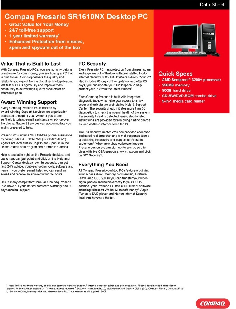 Compaq Presario SR1610NX User manual