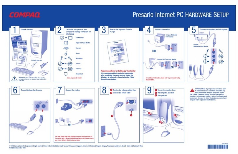 Compaq Presario Notebook PC Hardware setup