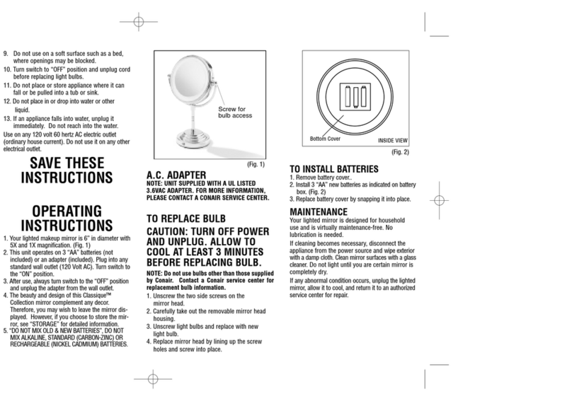 Conair BE4R Use and care guide