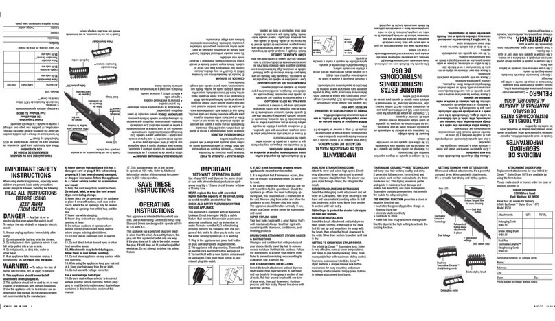 Conair Infinity SD8 User guide