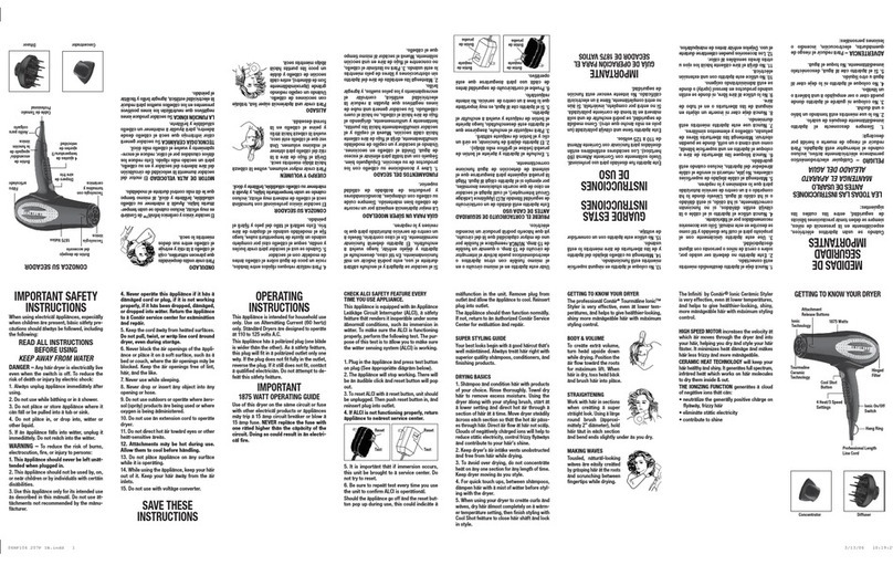 Conair phone SW 207 Instruction