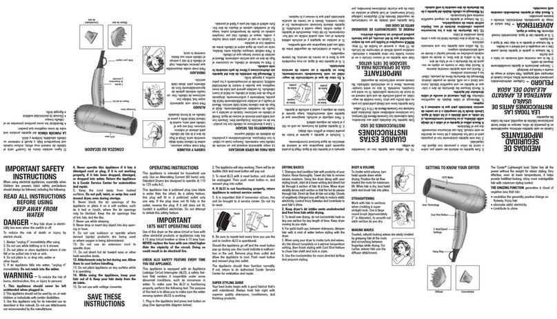 Conair Ionic Styler 227 User guide