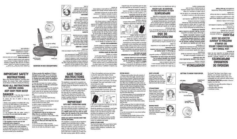 Conair 238 User guide