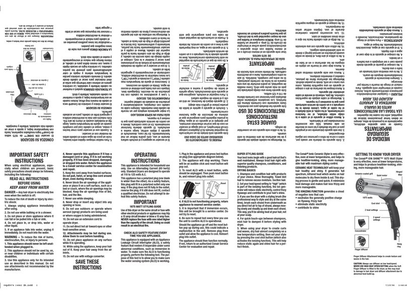 Conair 146XR User manual