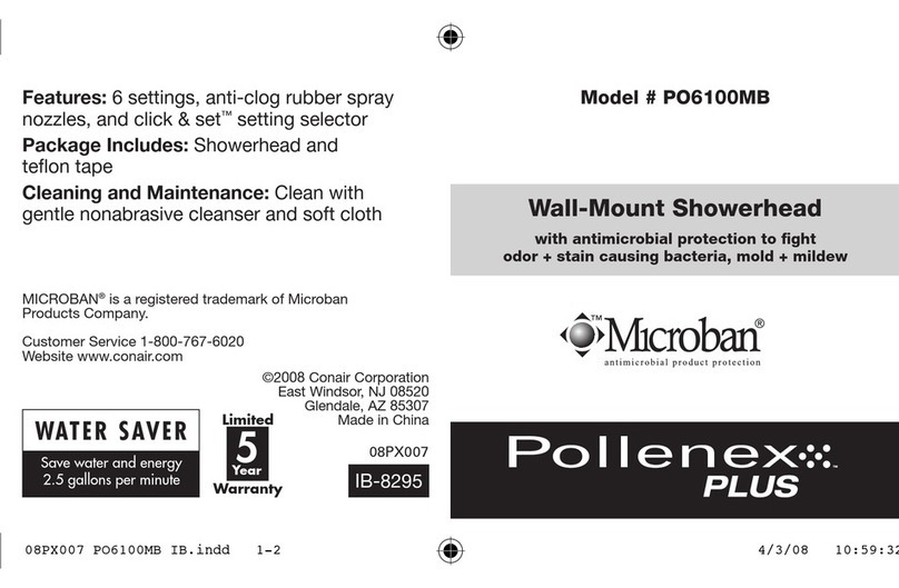 Microban Wall-Mount Showerhead PO6100MB user manual