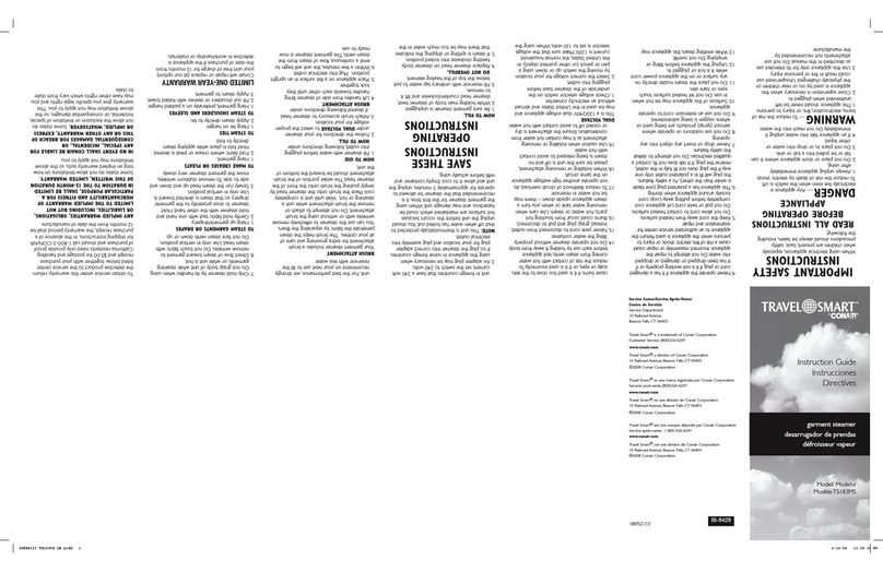 Conair Travel Smart TS183MS User manual