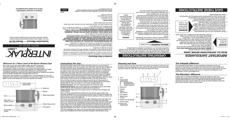 Conair INTERPLAK WJ10 User manual