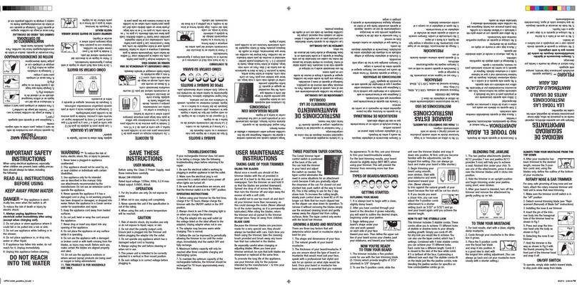 Conair STUBBLE TRIM GMT265CS User manual