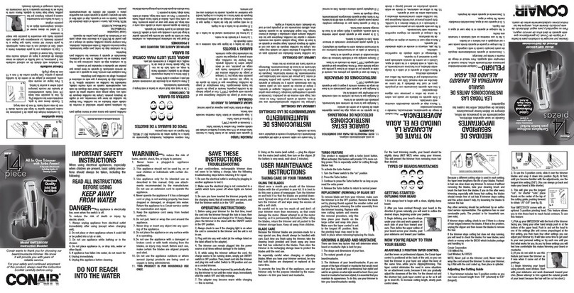 Conair GMT235CSV User manual