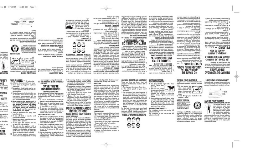 Conair Gold Linez GMT180MRCS operating instructions