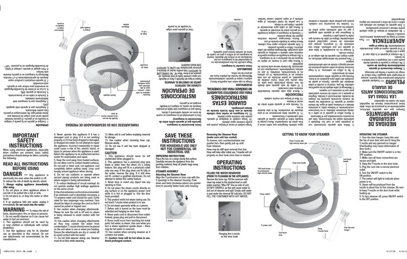 Conair GS33 Instructions for use