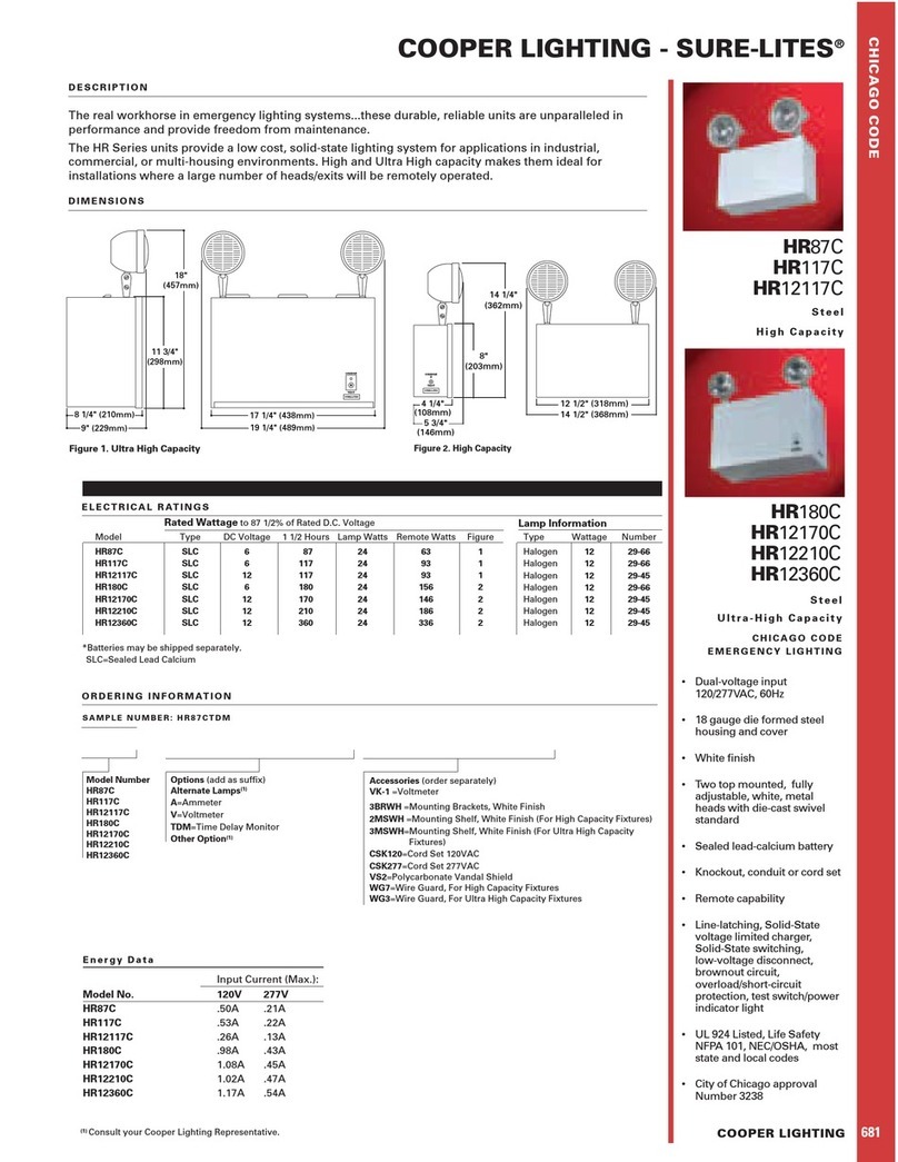 Cooper Lighting SURE-LITES HR12170C User manual Cooper Lighting SURE-LITES HR12170C User manual