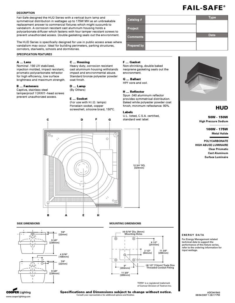 Cooper Lighting HUD User manual