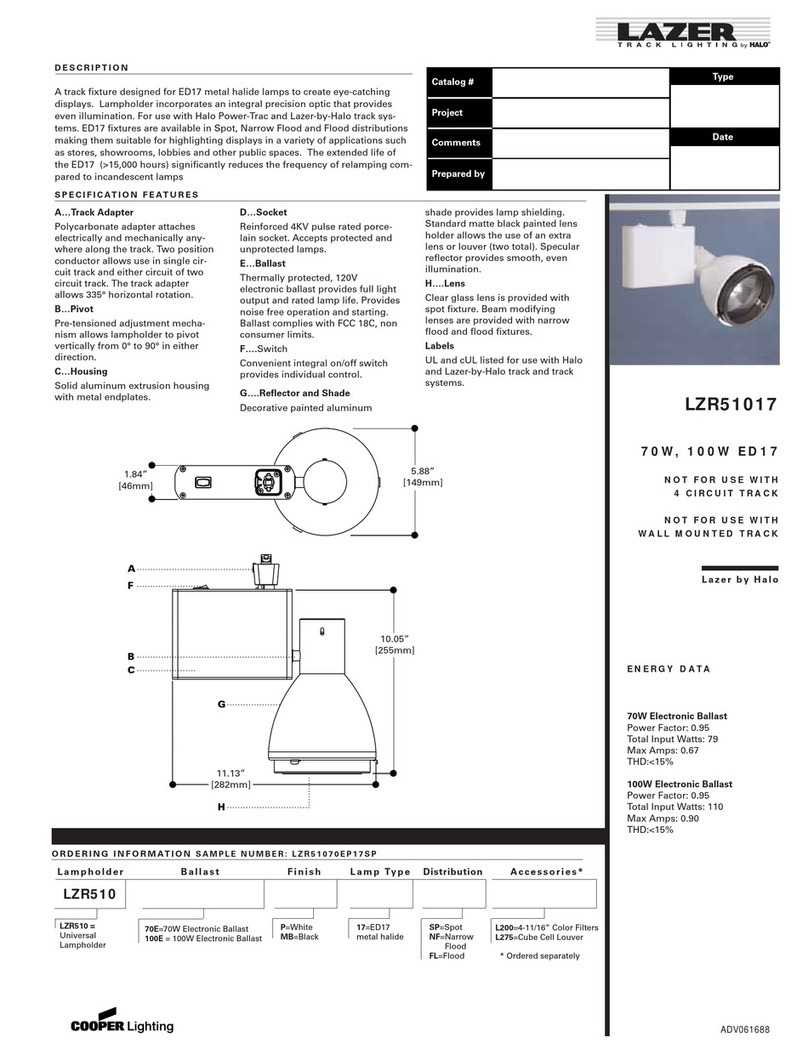 Cooper Lighting Halo LZR51017 User manual Cooper Lighting Halo LZR51017 User manual