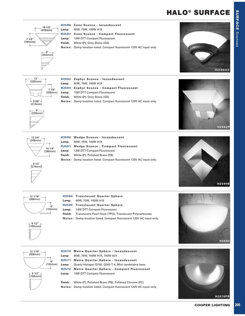 Cooper Lighting Halo Surface H2570PB User manual Cooper Lighting Halo Surface H2570PB User manual