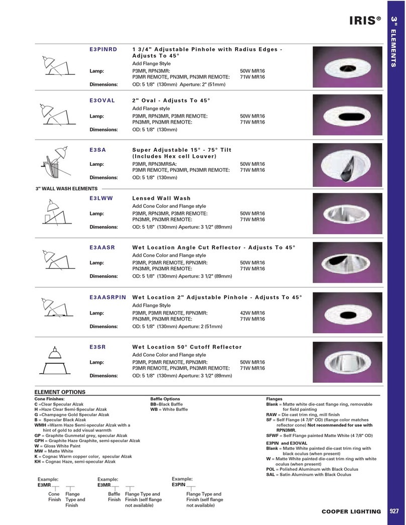 Cooper Lighting IRIS 927 User manual Cooper Lighting IRIS 927 User manual